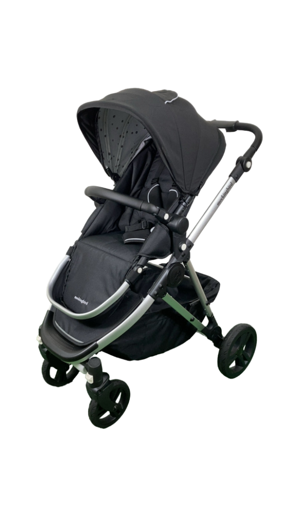 Mockingbird Single 2.0 Stroller, 2024, Black, Silver With Black Leather, Watercolor Drops Online now - Image 2
