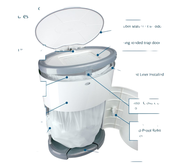 Diaper Dekor Classic Diaper Pail, White on Sale - Image 4