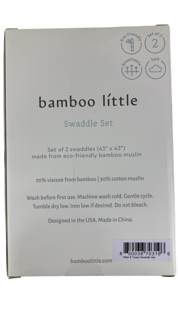 Bamboo Little Swaddle, 2 Pack, Otter & Taupe Wave on Sale - Image 2