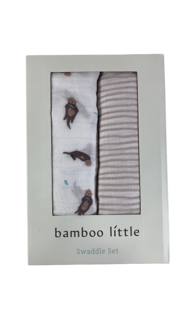 Bamboo Little Swaddle, 2 Pack, Otter & Taupe Wave on Sale