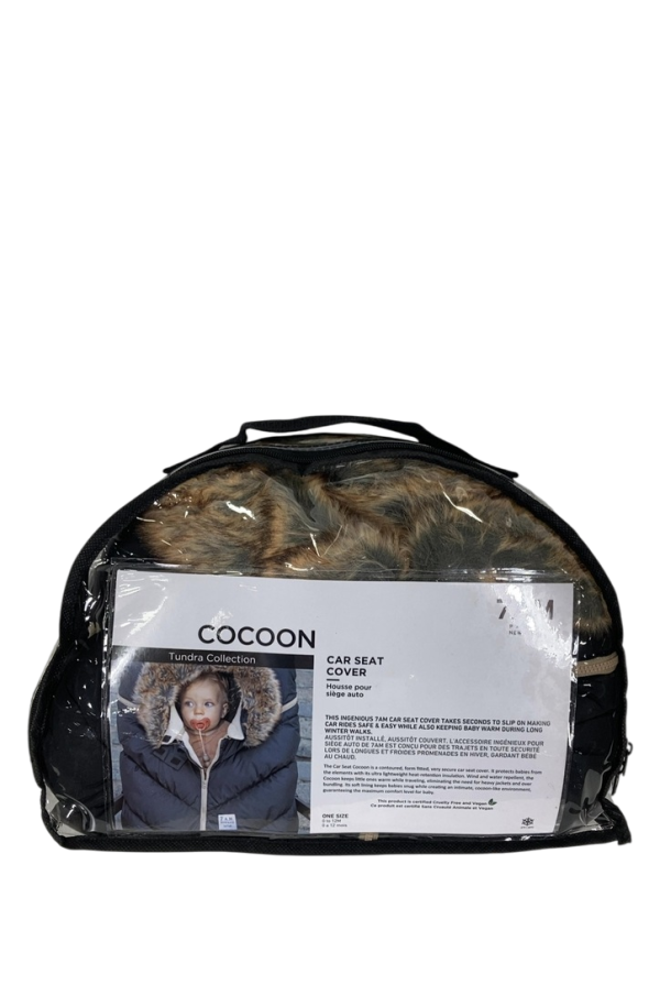 7 A.M. Enfant Tundra Car Seat Cocoon, Black Faux Fur For Sale - Image 3
