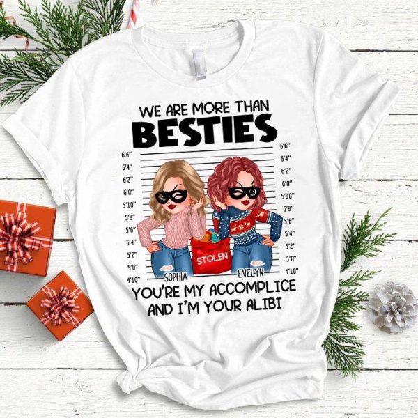 We Are More Than Besties Bestie Personalized Shirt, Personalized Gift for Besties, Sisters, Best Friends, Siblings - TS431PS01re Online now - Image 3