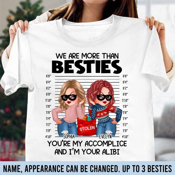 We Are More Than Besties Bestie Personalized Shirt, Personalized Gift for Besties, Sisters, Best Friends, Siblings - TS431PS01re Online now - Image 2